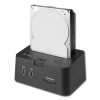 Sharkoon QuickPort Pro - HDD Dokkoló (2,5 -3,5 SataHDD; USB-eSata csatlakozó; 2port USB Hub; Kártyaolvasó; fekete) ( 2 év)