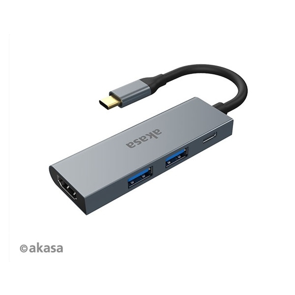 USB Type-C átalakító 4in1 HUB - HDMI Akasa fotó, illusztráció : AK-CBCA19-18BK
