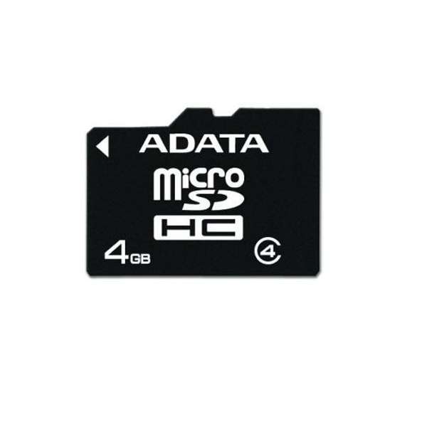 4GB SD micro SDHC Class 4 memória kártya adapterrel fotó, illusztráció : AUSDH4GCL4-RA1