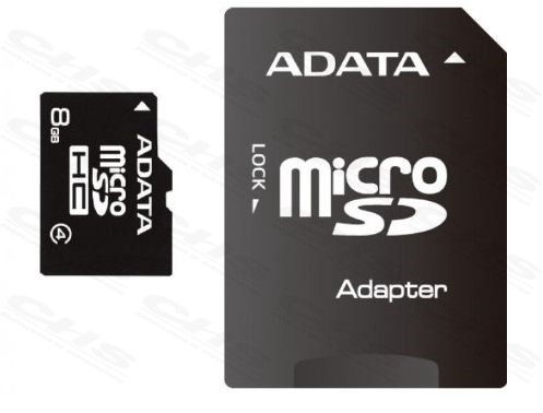 Memória-kártya 8GB MicroSDHC + Adapter CLASS4 fotó, illusztráció : AUSDH8GCL4-RA1
