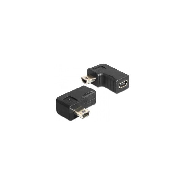 USB-B mini 5 pin apa / anya adapter 90°-ban elforgatott fotó, illusztráció : DELOCK-65448