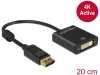 Displayport 1.2 dugs csatl. - DVI csatlakozhvely 4K aktv adapter - Fekete Delock 62599                                                                                                              