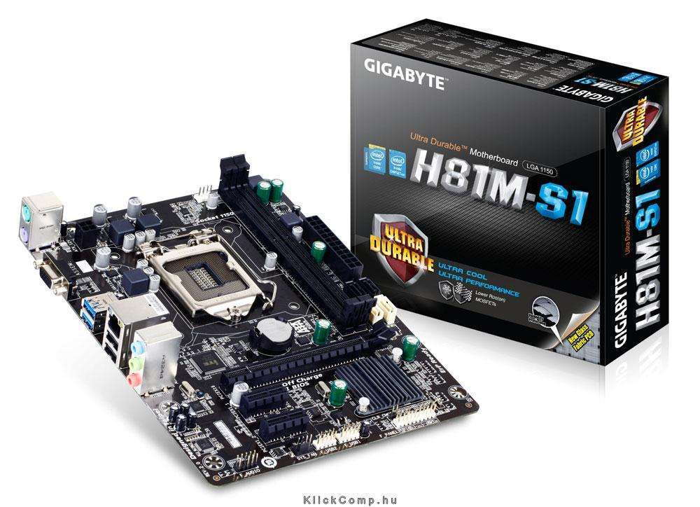 Alaplap H81 LGA1150 mATX H81M-S1 Intel fotó, illusztráció : GA-H81M-S1