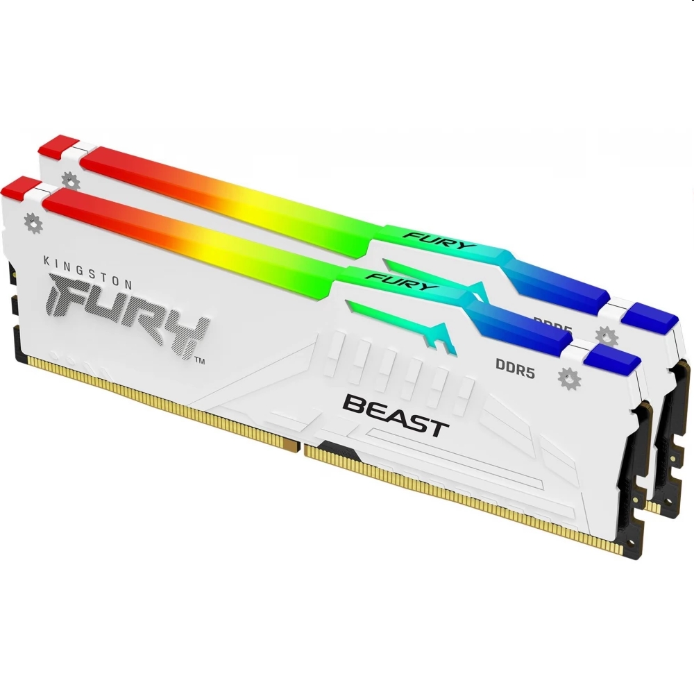 32GB DDR5 memória 6000MHz 2x16GB Kingston FURY Beast White fotó, illusztráció : KF560C36BWEAK2-32