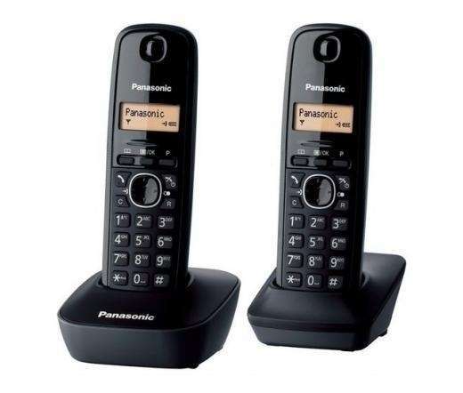 Panasonic DECT telefon DUO hívóazonosítós szürke fotó, illusztráció : KX-TG1612HGH