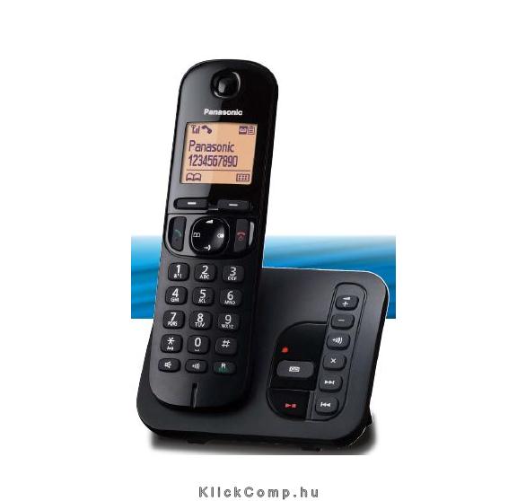 Panasonic DECT telefon hívóazonosítós üzentrögzítős fekete fotó, illusztráció : KX-TGC220PDB