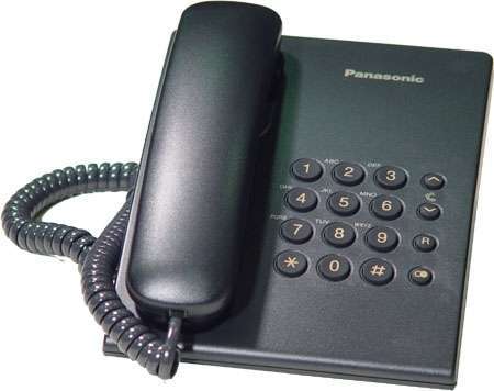 Panasonic vezetékes telefon fekete fotó, illusztráció : KX-TS500HGB
