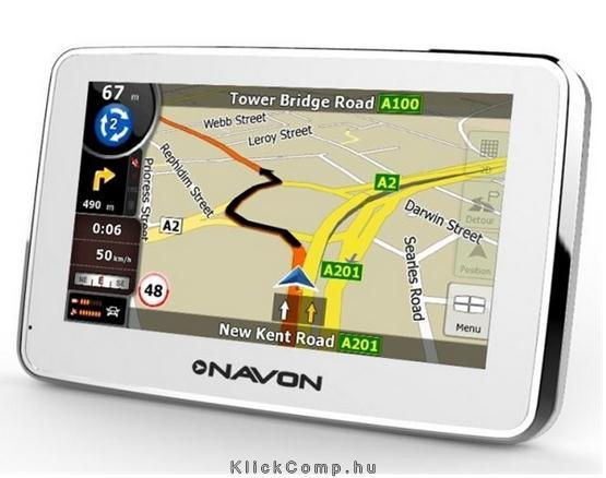 4,3  navigáció iGO8 Európa 40 ország fehér GPS N490 plus fotó, illusztráció : NAVON-77887
