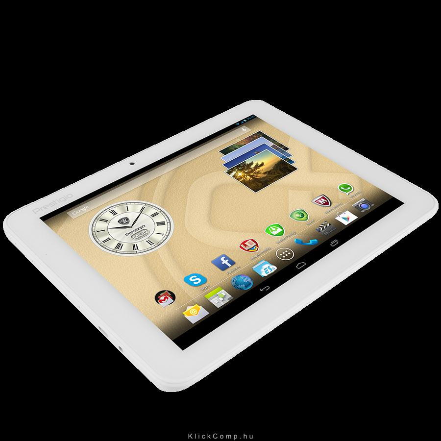 Tablet-PC 8.0   IPS 1024x768 3G 8GB Android 4.3 QC White PRESTIGIO MultiPad Ran fotó, illusztráció : PMT3287_3G_C_WH