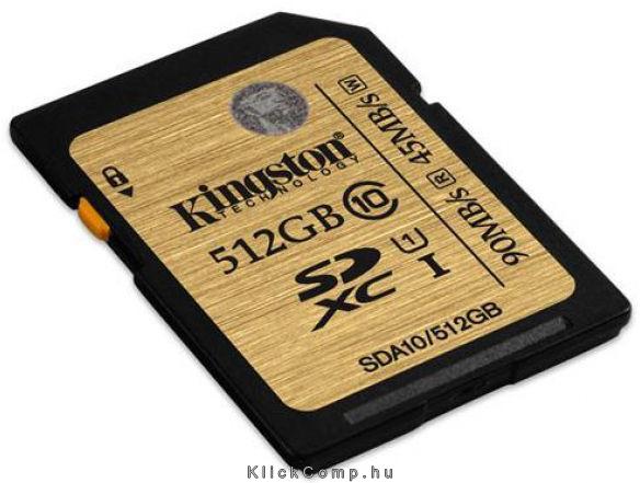 Memória kártya 512GB SD SDXC Class 10 UHS-I Kingston SDA10/512GB fotó, illusztráció : SDA10_512GB
