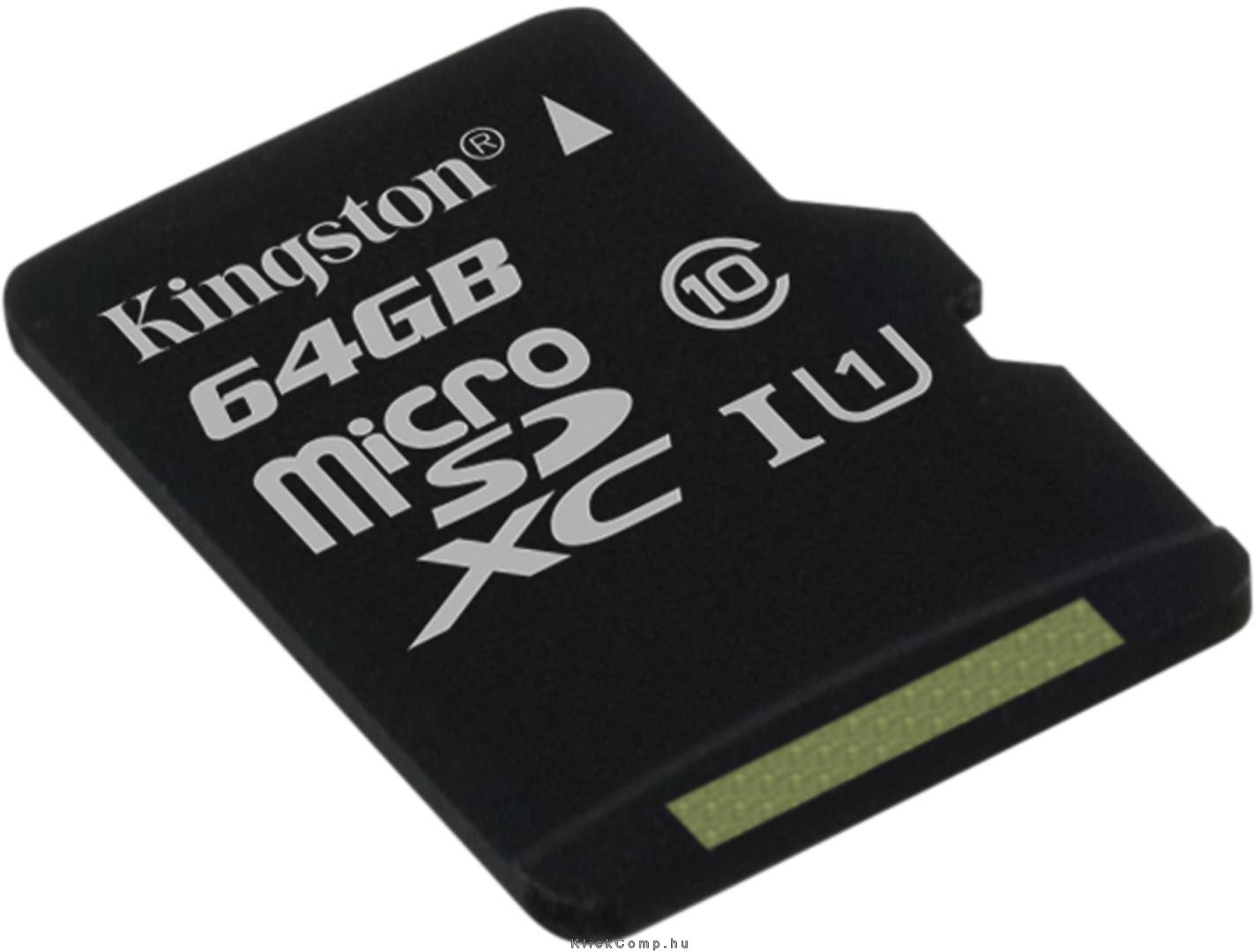 Memória-kártya 64GB SD micro SDXC Class10 Kingston SDC10G2/64GBSP fotó, illusztráció : SDC10G2_64GBSP