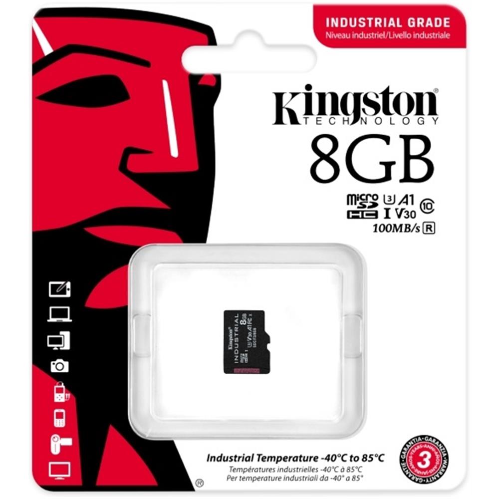 Memória-kártya 8GB SD micro (SDHC Class 10 A1) Kingston Industrial SDCIT2/8GBSP fotó, illusztráció : SDCIT2_8GBSP