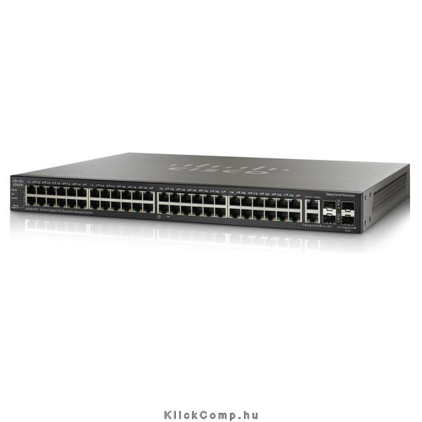 Cisco SG500-52 52 LAN 10/100/1000Mbps, 4 miniGBIC menedzselhető switch fotó, illusztráció : SG500-52-K9-G5