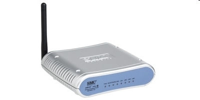 Ethernet SMC wireless router 54Mbps + USB adapter 54Mbps (2 év) - Már nem forga fotó, illusztráció : SMCWBR14-G-Bun