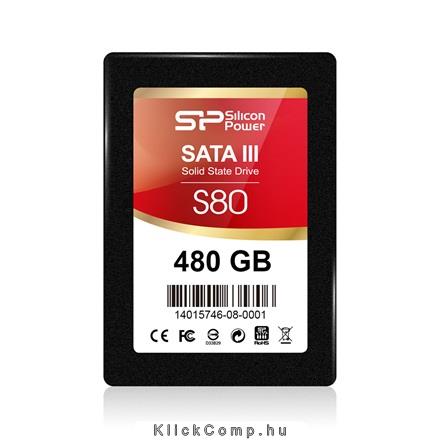 480GB SSD 2,5  Silicon Power S80 Black for GAMING fotó, illusztráció : SP480GBSS3S80S25