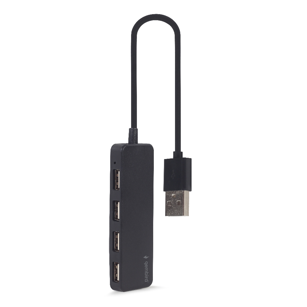 4 portos USB-C HUB USB 2.0 fekete gembird fotó, illusztráció : UHB-CM-U2P4-01