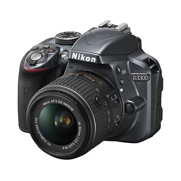 Digitális fényképezőgép Nikon D3300 + 18–55VR II szürke digitális tükörreflexes fotó, illusztráció : VBA392K001