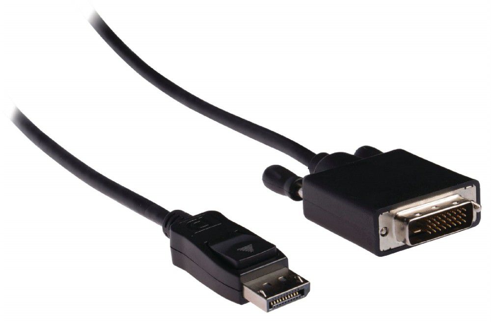 DisplayPort DVI átalakító: DisplayPort apa – DVI-D 24+1 tűs apa 3m fekete fotó, illusztráció : VLCP37200B30