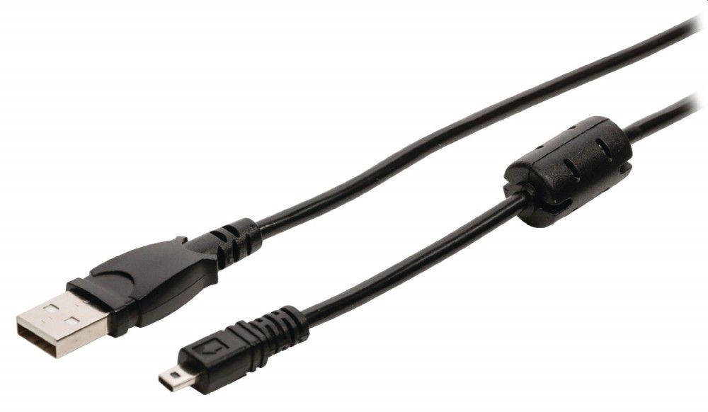 Fényképezőgép-adatkábel: USB 2.0 A apa – UC-E6 8-pin-csatlakozó apa, 2,00 m, fe fotó, illusztráció : VLCP60810B20