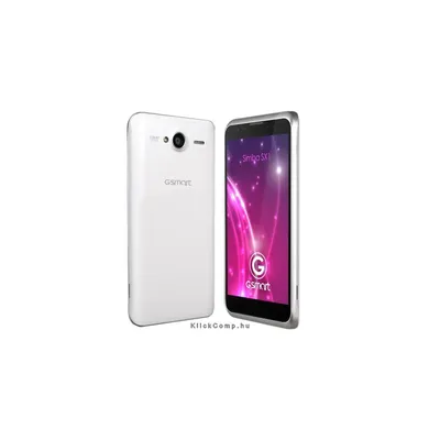Dual SIM mobiltelefon 5&#34; IPS HD Snapdragon S4 4GB/1GB Android SDHC 13MP/2MP WiFi BT 3G GPS FM fehér 9ESIMBAD06-00-101 fotó
