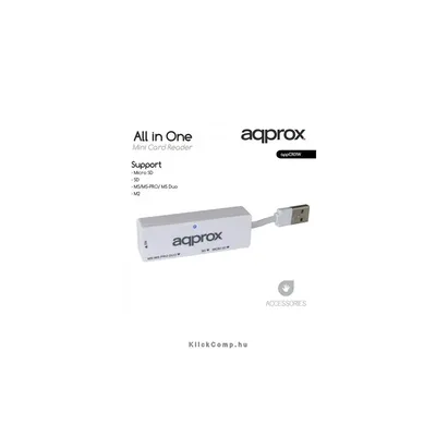 Mini kártyaolvasó All-in-one (Micro SD  SD  MS MS-PRO  MSDuo  M2) Fehér APPROX APPCR01W APPCR01W fotó