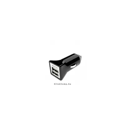 Autós töltő 5V 3.1A 2db USB2.0 Fekete APPUSBCAR31B fotó