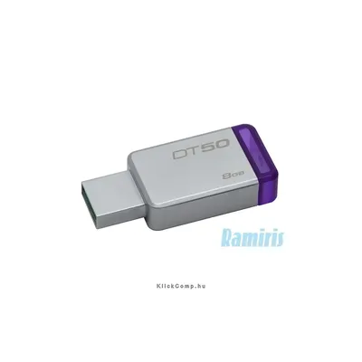 8GB PenDrive USB3.0 Ezüst-Lila Kingston DT50/8GB Flash Drive DT50_8GB fotó