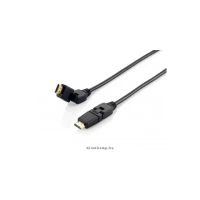 HDMI kábel 1.4 apa apa, aranyozott, 5m, forgatható csatlakozókkal EQUIP-119365 fotó