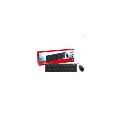 Vezetéknélküli rádiós Billentyűzet egér Multimédiás KIT USB Fekete cseppálló Genius Slimstar 8000ME Wireless GENIUS-31340045113 fotó