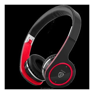 Bluetooth sztereó headset, zajcsökkentő fülpárna, 360mAh akku, fekete piros PBHS1BR fotó