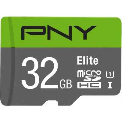 32GB Memória-kártya microSDXC Elite Class10 UHS-I +adapterrel PNY P-SDU32GU185GW-GE fotó