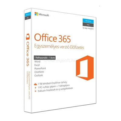 Microsoft Office 365 Personal HUN 1 Felhasználó 1 év dobozos irodai programcsomag szoftver QQ2-00527 fotó