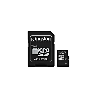 Memóriakártya 4GB microSDHC Class 4 SDC4 4GB memória kártya adapterrel SDC4_4GB fotó