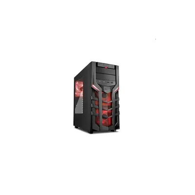 Számítógépház ATX mATX mITX fekete-vörös ablakos alsó táp Sharkoon SHARK-4044951018192 fotó