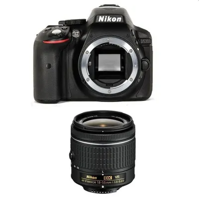 Nikon D5300 + 18-55VR Fekete digitális tükörreflexes fényképezőgép VBA370K007 fotó