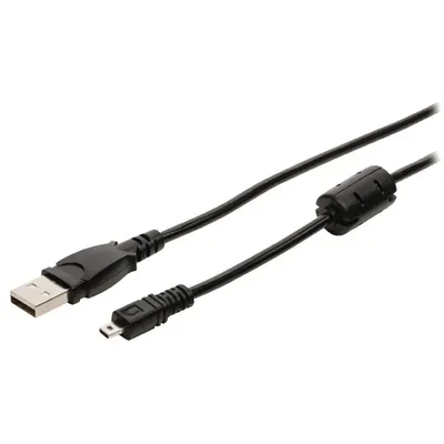 Fényképezőgép-adatkábel: USB 2.0 A apa – UC-E6 8-pin-csatlakozó apa, 2,00 m, fekete VLCP60810B20 fotó