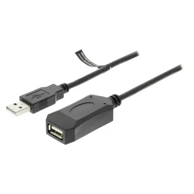 USB2.0 Hosszabbító Kábel Aktív A Dugasz - A Aljzat 5.00 m Fekete VLCRP6005 fotó