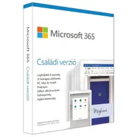Microsoft 365 Családi verzió P6 HUN 6 Felhasználó 1 év dobozos irodai programcsomag szoftver 6GQ-01156 Technikai adatok