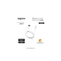 USB - Micro USB & Lightning USB cable (Apple, iPhone, iPad) APPROX APPC32 illusztráció, fotó 1