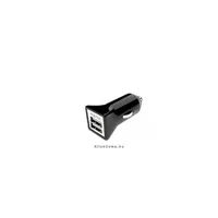 Autós töltő 5V/3.1A 2db USB2.0 Fekete illusztráció, fotó 1