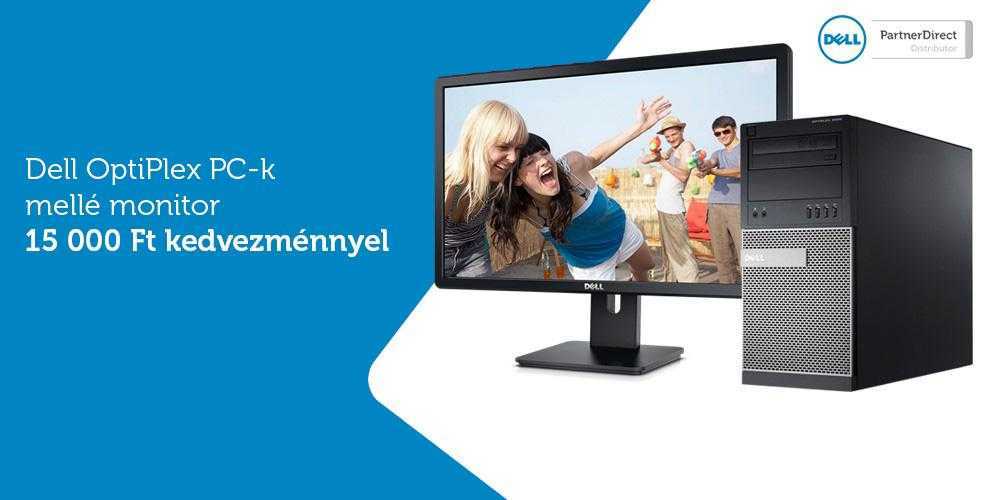 Dell OptiPlex asztali számítógép mellé Dell 17-24 közötti monitor 15 000 Ft-os kedvezménnyel vásárolható