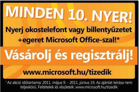 Vásároljon Microsoft Office 2010-et, regisztrálja azt és nyerjen egy okostelefont vagy billentyűzetet+egeret a Microsoft Office-szal