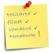 Bev谩s谩rl贸lista iskolakezd茅shez: tolltart贸, f眉zet, vonalz贸, notebook