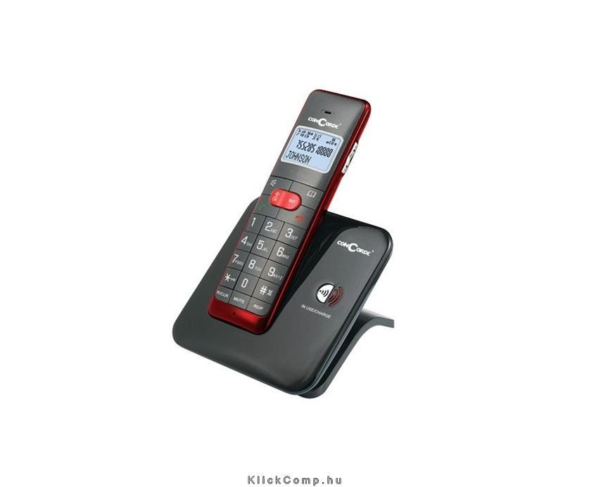 1620 DECT fekete-piros vezeték nélküli telefon fotó, illusztráció : 01-01-1621