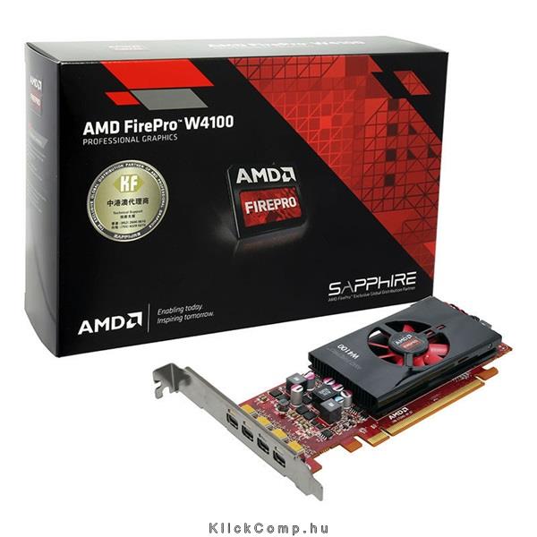 VGA AMD FirePro W4100 2GB GDDR5 4 mDP PCIe 3.0  videokártya fotó, illusztráció : 100-505979