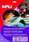 Etikett, CD/DVD, A4, teljes lefedettségű, matt, eltávolítható, APLI "Mega"