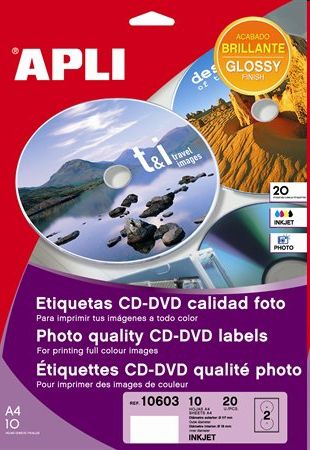 Etikett, CD/DVD, A4, teljes lefedettségű, fényes, fotó minőségű, APLI  Mega fotó, illusztráció : 10809_10603