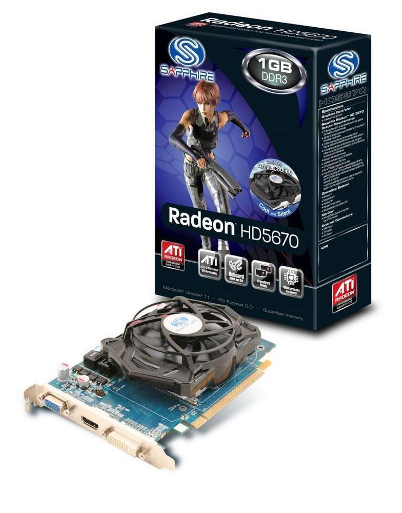 PCI-E Ati HD5670 1024MB DDR3, 128bit, 775/1800Mhz, DX11, DVI, HDMI, DP, Dual Sl fotó, illusztráció : 111683220G