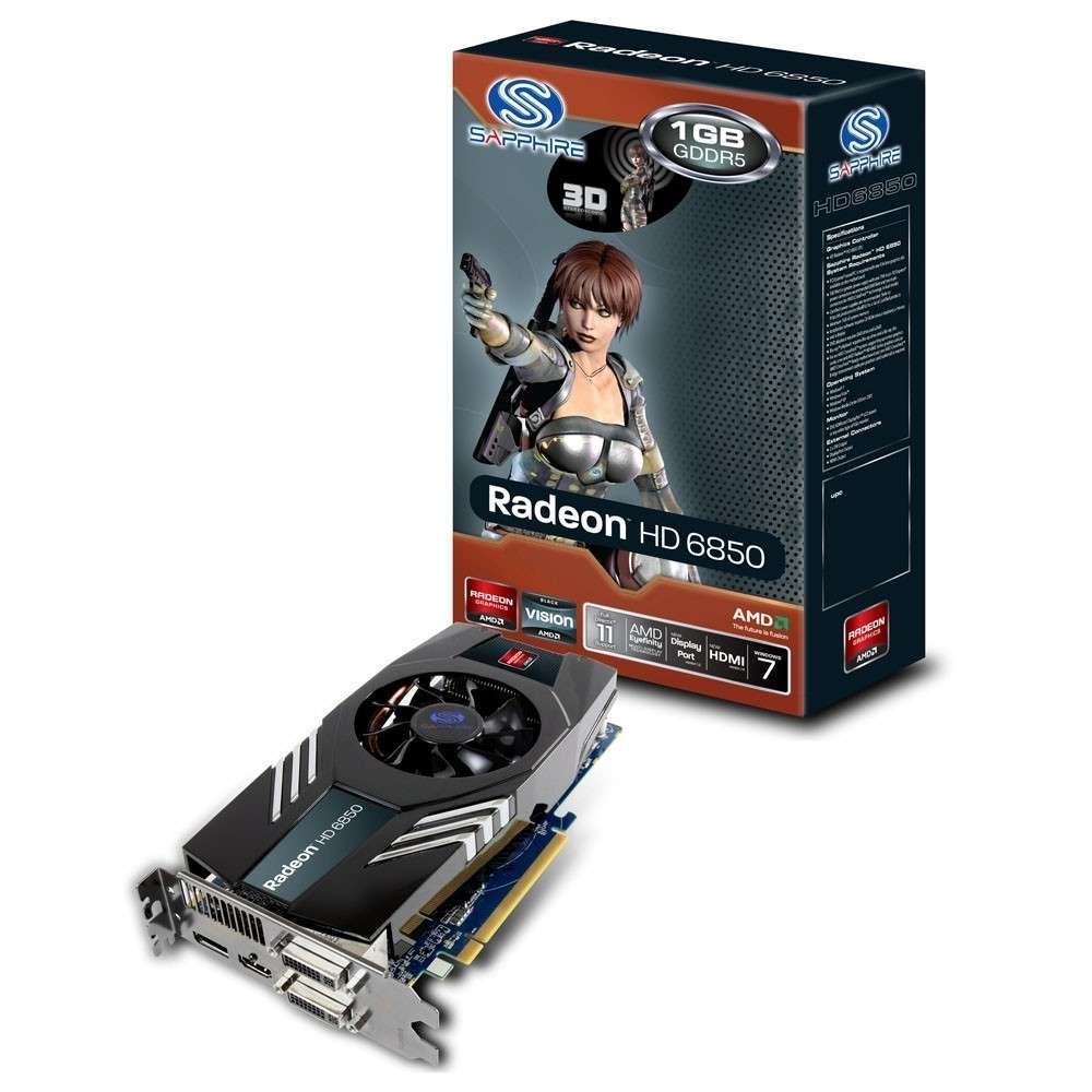 PCI-E AMD HD6850 1024MB DDR5, 256bit, 775/4000MHz, 2xDVI, DP, HDMI, Dual Slot V fotó, illusztráció : 111800020R