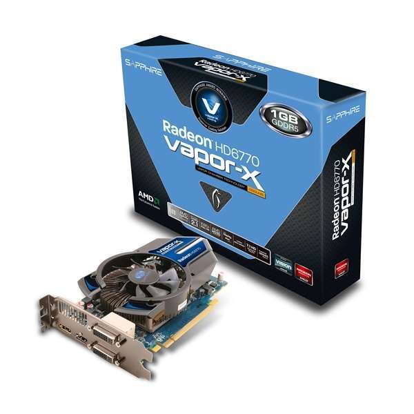 PCI-E AMD HD6770 Vapor-X 1024MB DDR5, 128bit, 860/4800MHz, 2xDVI, DP, HDMI, Dua fotó, illusztráció : 11189-01-20G